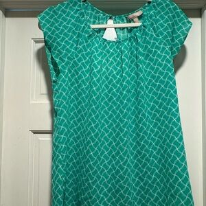 Banana Republic Teal Geometric Top